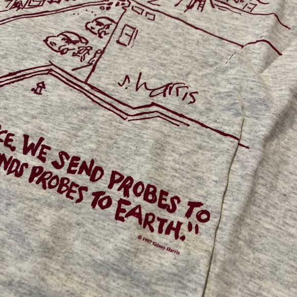 Vintage 90s Mars Comic Graphic Tee Shirt Grey Mens Size Large - Picture 4 of 6